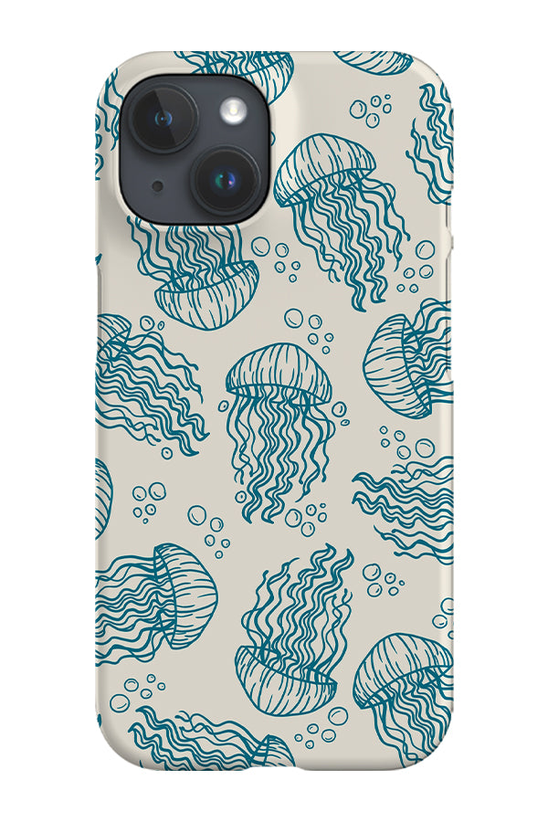 Jellyfish Scatter Bubble Phone Case (Beige Blue) | Harper & Blake