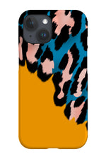 Leopard Print Colour Block Phone Case (Yellow)
