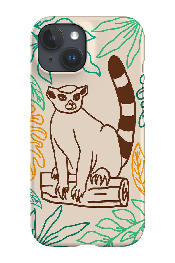 Lemur Line Art Tropical Phone Case (Multi Green) | Harper & Blake