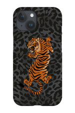 Leopard Print Tiger Phone Case (Dark Grey)