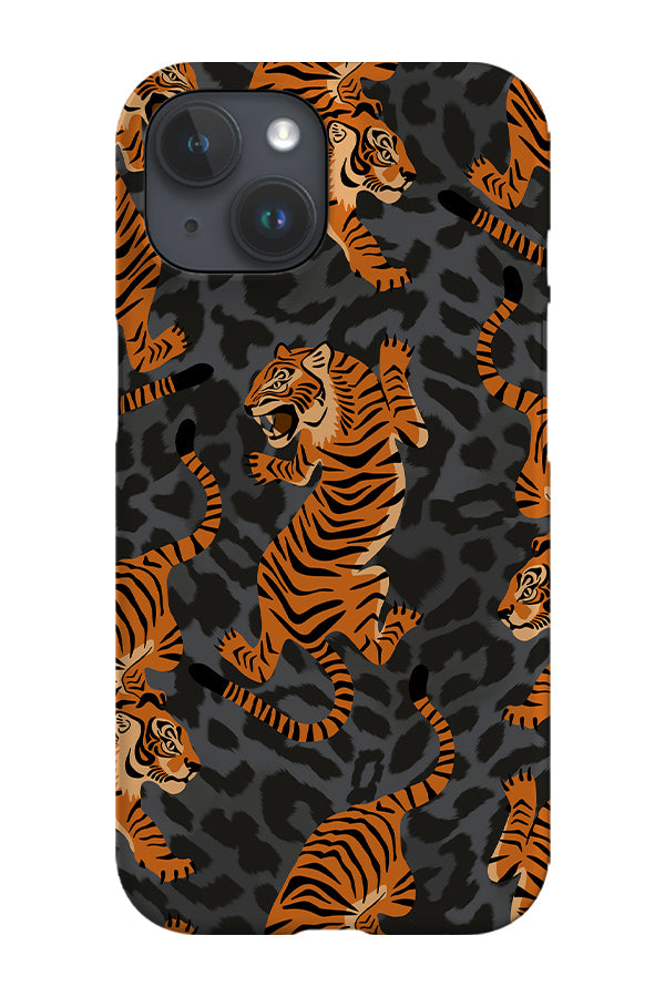 Leopard Print Tigers Phone Case (Dark Grey) | Harper & Blake