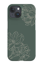 Classic Botanical Peonies Phone Case (Green Beige)