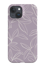 Line Art Willow Leaves Phone Case (Lilac)
