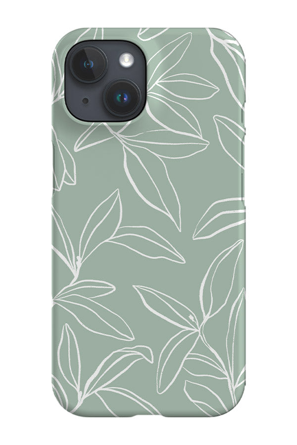 Line Art Willow Leaves Phone Case (Mint Green) | Harper & Blake