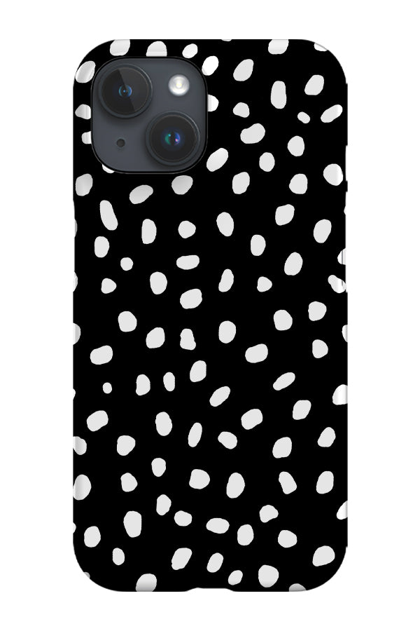 Polka Dots Memphis Phone Case (Black White) | Harper & Blake