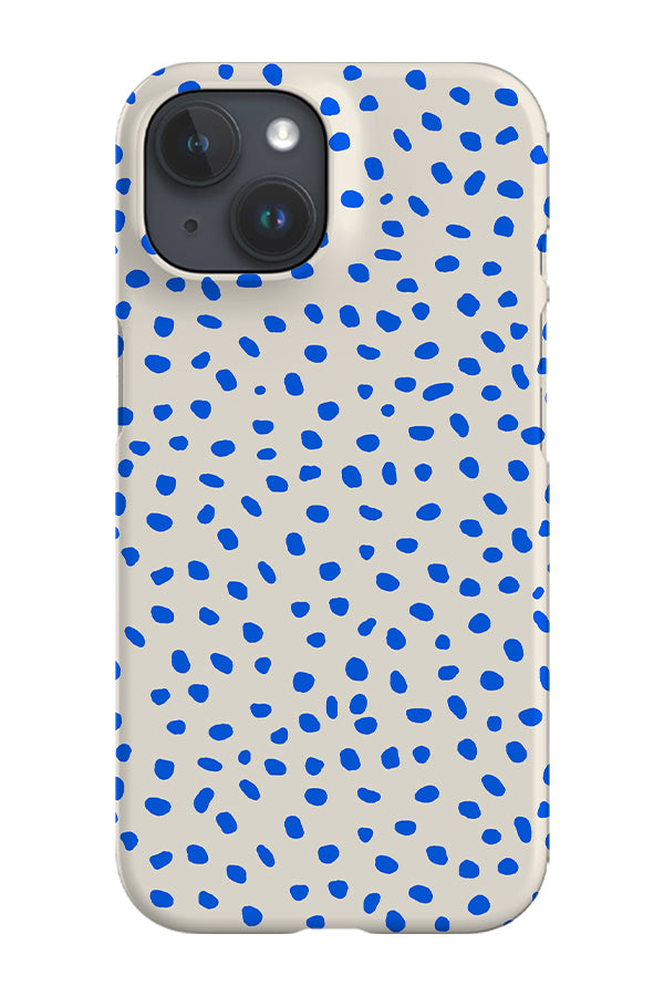 Polka Dot Mini Memphis Phone Case (Cream & Blue) | Harper & Blake