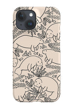 Manatee Coral Reef Scatter Phone Case (Cream)