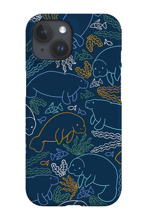 Manatee Coral Reef Scatter Phone Case (Navy Multicolour) | Harper & Blake