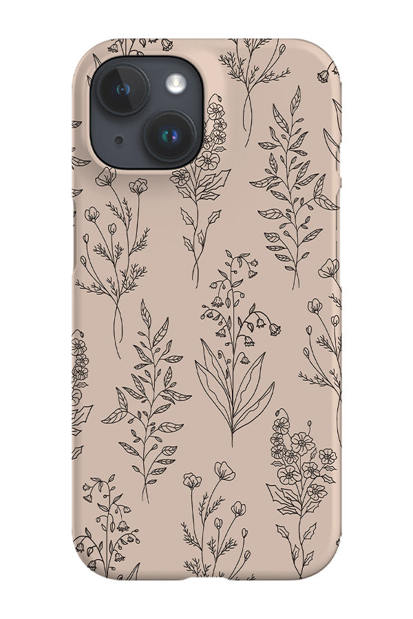 Modern Art Minimalist Flowers Pattern Phone Case (Peach)