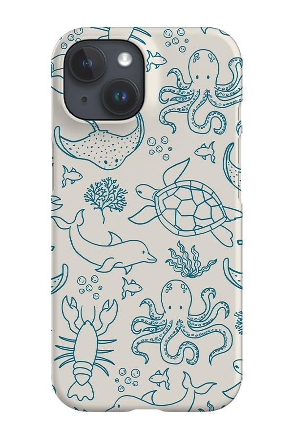 Ocean Animals Phone Case (Beige Blue)