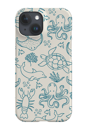 Ocean Animals Phone Case (Beige Blue) | Harper & Blake