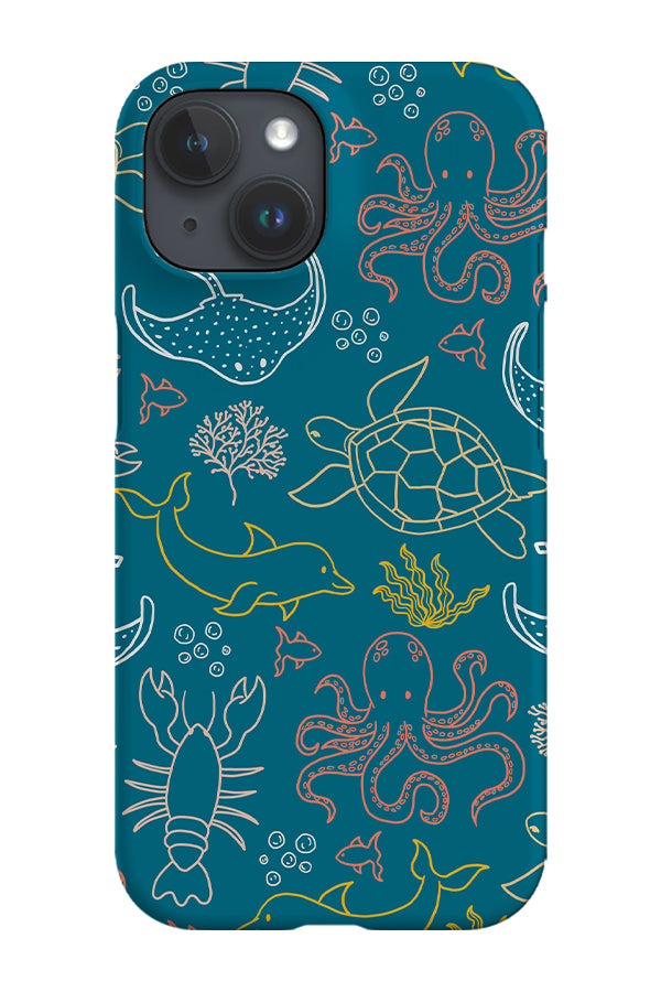 Ocean Animals Phone Case (Teal) | Harper & Blake