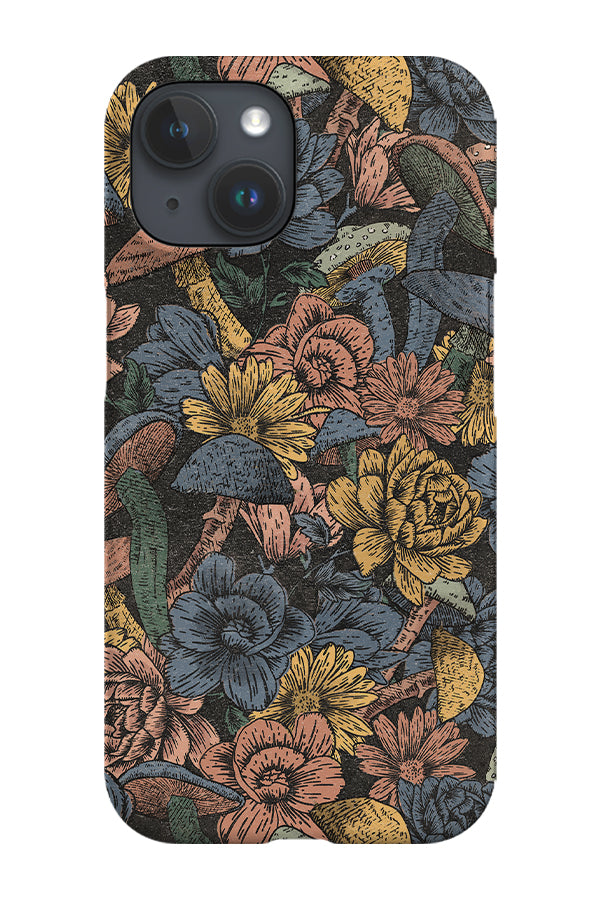 Mushroom Flowers Phone Case (Blue Black) | Harper & Blake