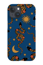 Mystic Flower Snake Phone Case (Blue)