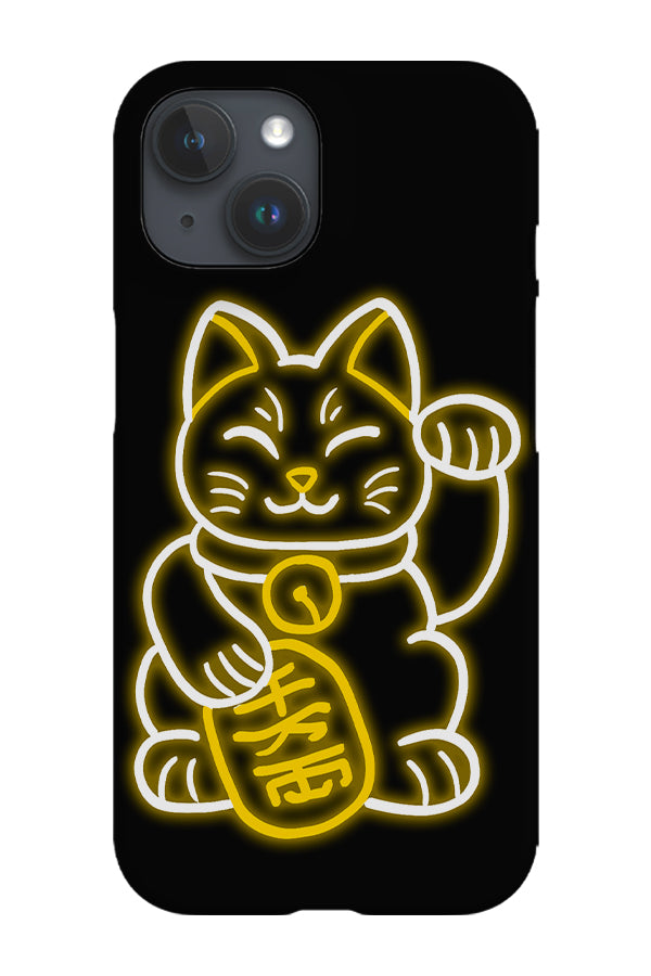 Neon Lights Lucky Cat Phone Case (Yellow)