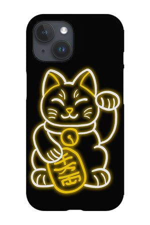 Neon Lights Lucky Cat Phone Case (Yellow) | Harper & Blake