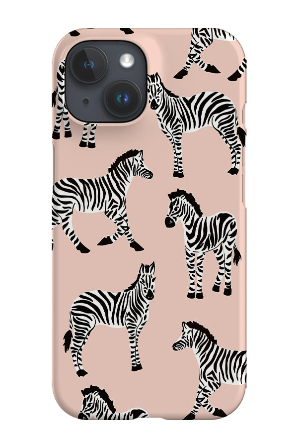 Zebra Scatter Phone Case (Soft Pink)