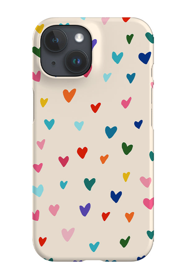 Hearts Phone Case (Beige Rainbow) | Harper & Blake