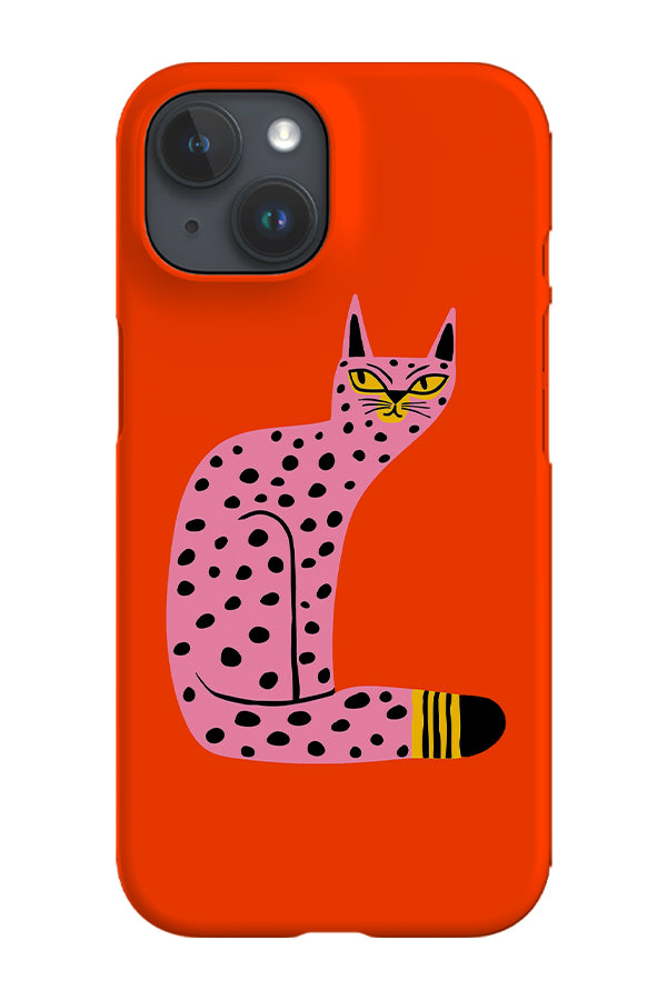 Bold Graphic Cat Phone Case (Orange Pink) | Harper & Blake