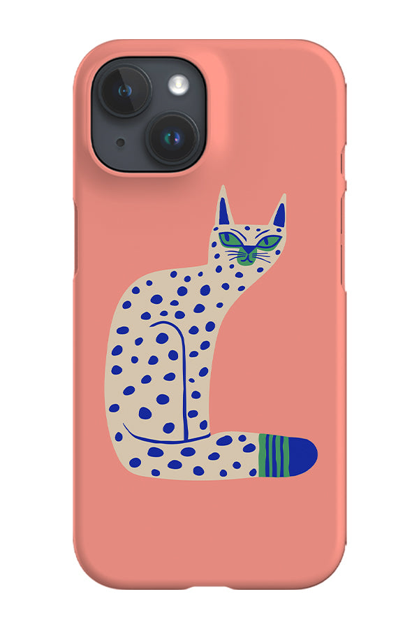 Bold Graphic Cat Phone Case (Peach) | Harper & Blake