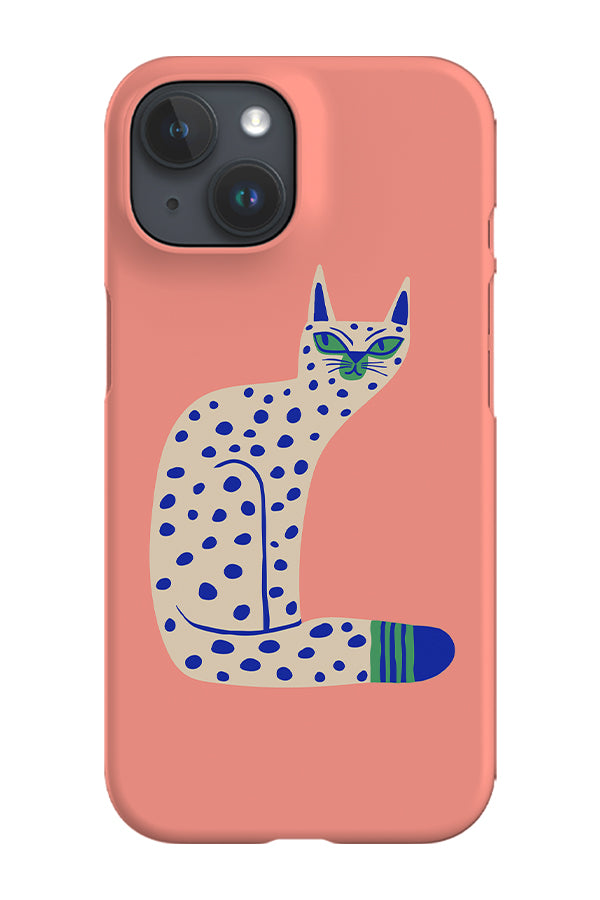 Bold Graphic Cat Phone Case (Peach)