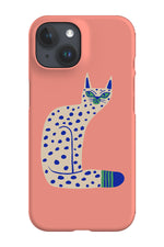 Bold Graphic Cat Phone Case (Peach)