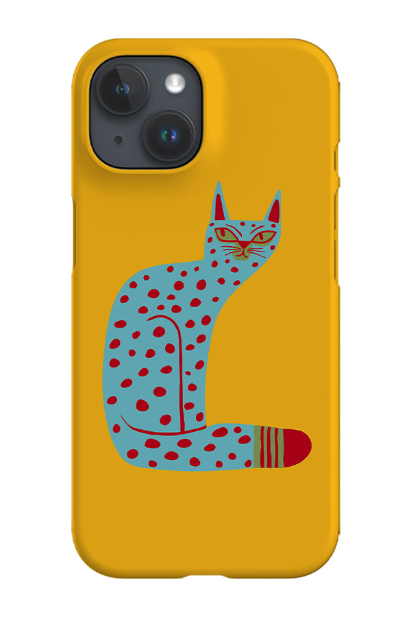 Bold Graphic Cat Phone Case (Yellow) | Harper & Blake