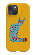 Bold Graphic Cat Phone Case (Yellow)