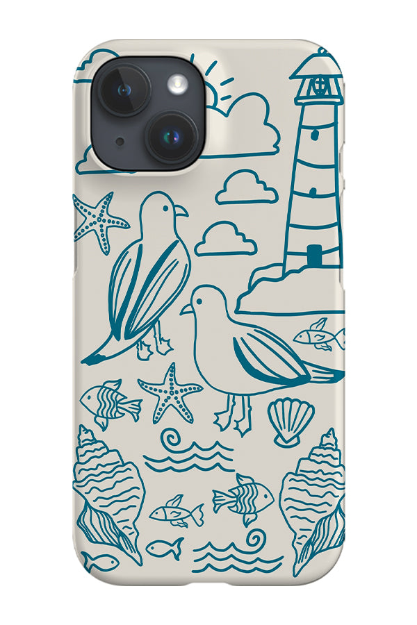 Seagull Seaside Phone Case (Beige Blue) | Harper & Blake