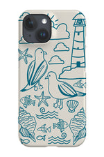 Seagull Seaside Phone Case (Beige Blue)