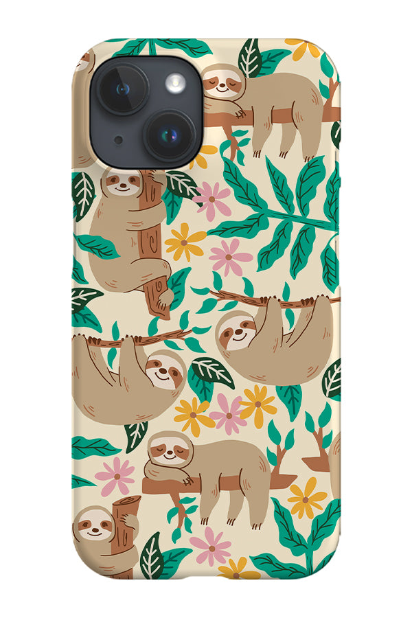 Bold Sloth Jungle Phone Case (Cream) | Harper & Blake