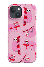 Bold Sloth Scatter Phone Case (Pink)