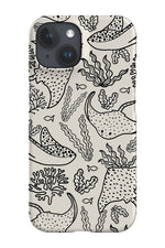 Stingray Plants Line Art Phone Case (White)
