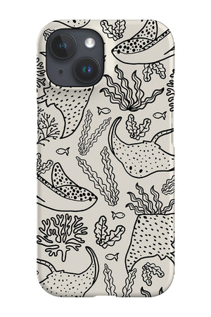 Stingray Plants Line Art Phone Case (White) | Harper & Blake