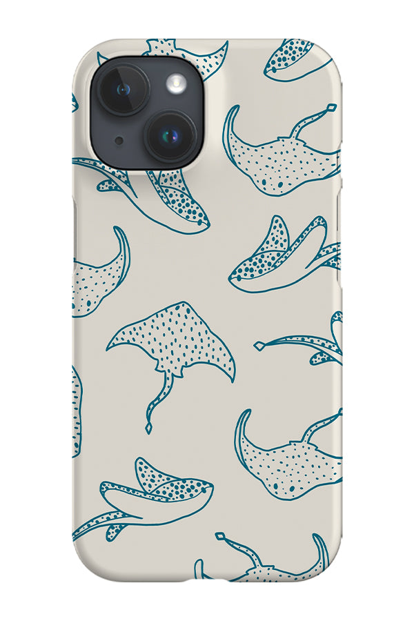 Stingray Line Art Phone Case (Beige Blue) | Harper & Blake