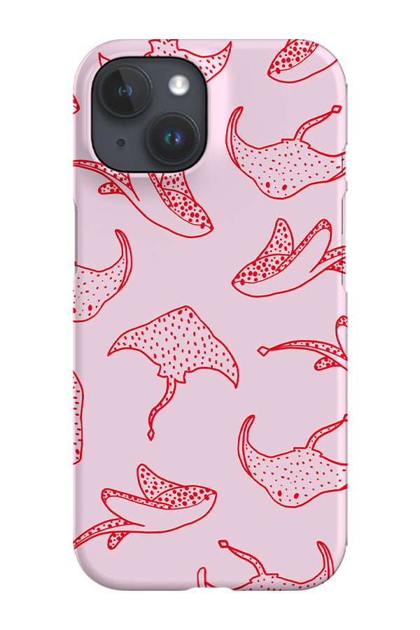 Stingray Line Art Phone Case (Pink Red) | Harper & Blake