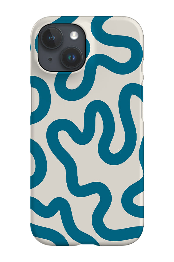 Swirl Lines Abstract Phone Case (Beige Blue) | Harper & Blake