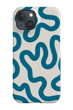 Swirl Lines Abstract Phone Case (Beige Blue)