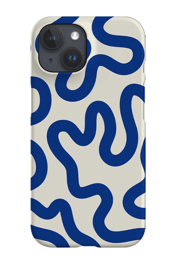 Swirl Lines Abstract Phone Case (Cream Blue)
