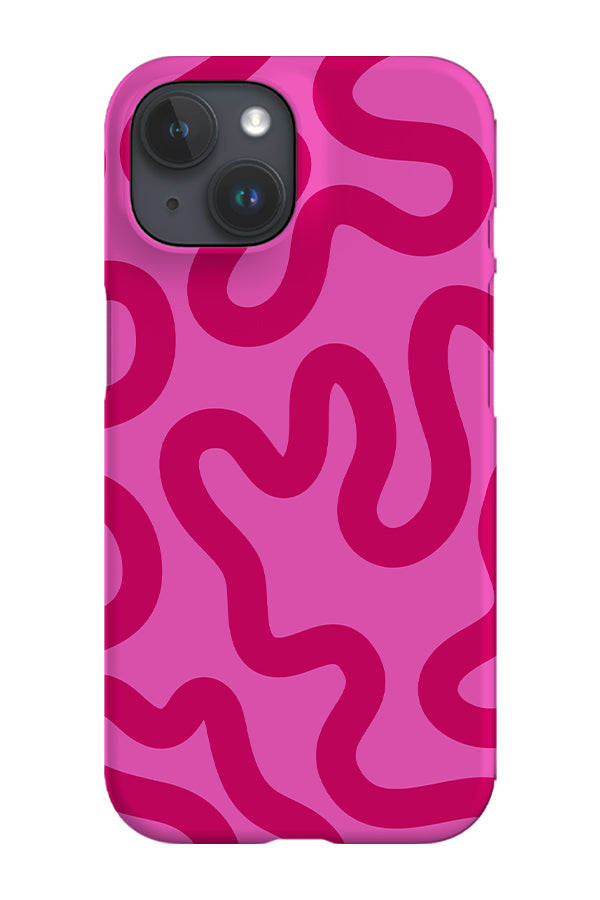 Swirl Lines Abstract Phone Case (Hot Pink)