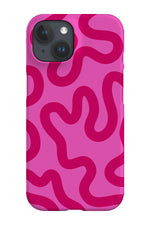 Swirl Lines Abstract Phone Case (Hot Pink)