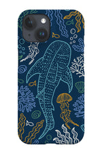 Whale Shark Coral Reef Phone Case (Navy Multicolour)