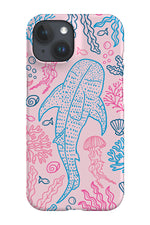 Whale Shark Coral Reef Phone Case (Pink Blue)