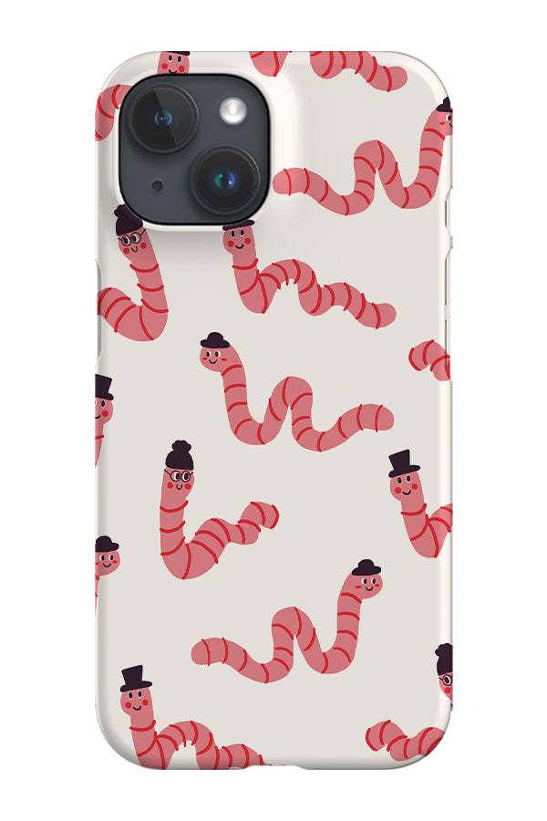 Worms With Hats Scatter Phone Case (Beige) | Harper & Blake