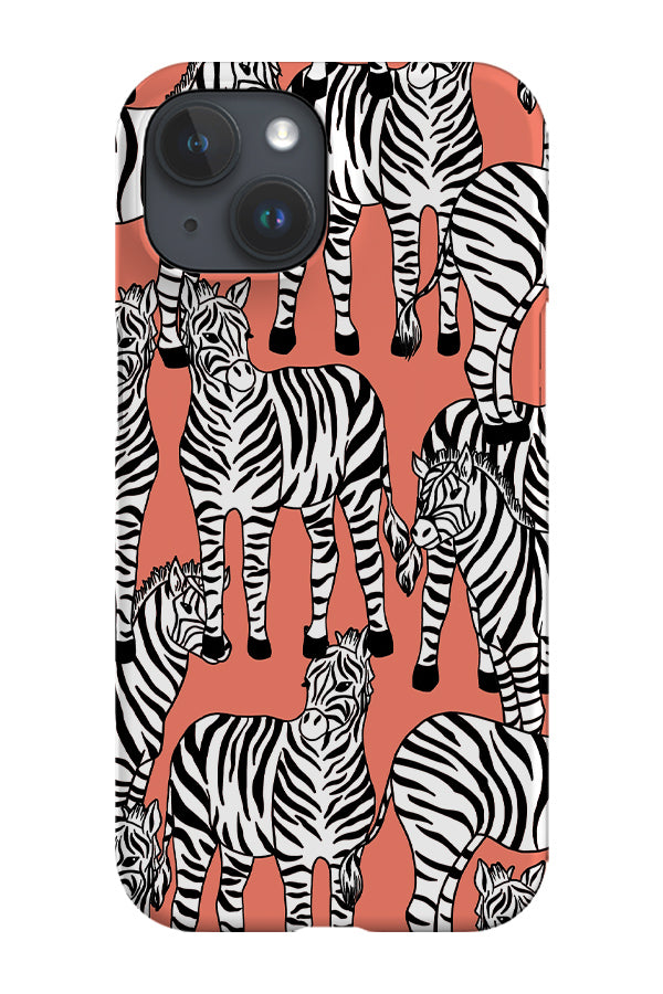 Zebra Pattern Phone Case (Coral)