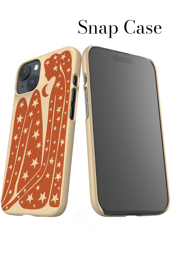 Abstract Figure & Stars iPhone Snap Phone Case (Burnt Orange Beige) | Harper & Blake