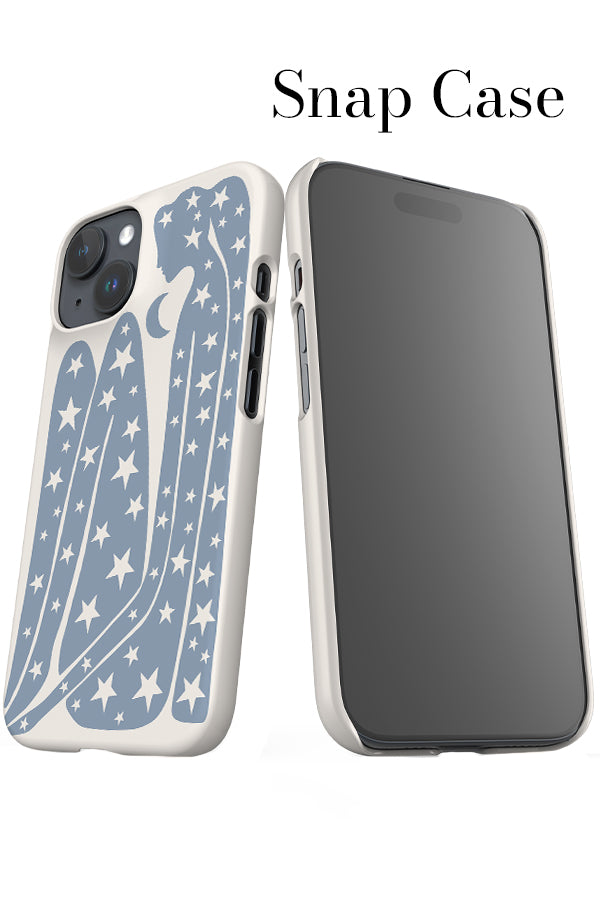 Abstract Figure & Stars iPhone Snap Phone Case (Dusty Blue Ivory) | Harper & Blake