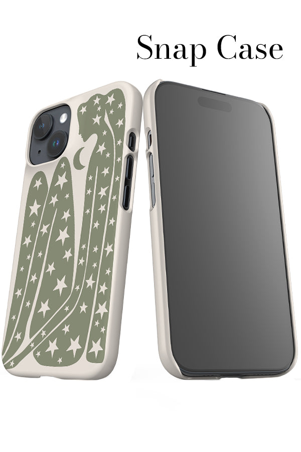 Abstract Figure & Stars iPhone Snap Phone Case (Linen Moss Green) | Harper & Blake