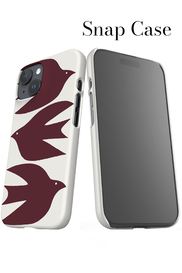 Abstract Bird iPhone Snap Phone Case (Ivory Oxblood) | Harper & Blake