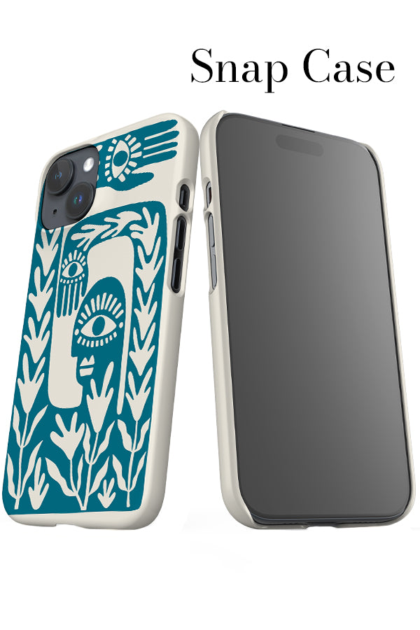 Abstract Face iPhone Snap Phone Case (Beige Blue) | Harper & Blake